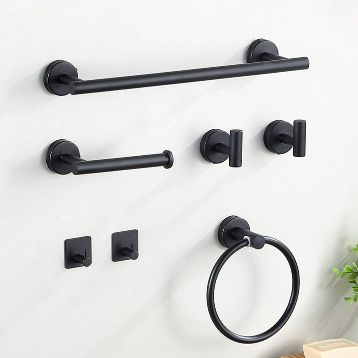 Kalsten | Modern Bathroom Hardware Set in Stainless Steel Brushed Chrome Towel Bar/Ring & Bathrobe Hook