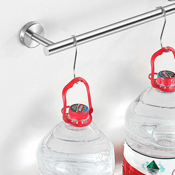 Kalsten | Modern Bathroom Hardware Set in Stainless Steel Brushed Chrome Towel Bar/Ring & Bathrobe Hook