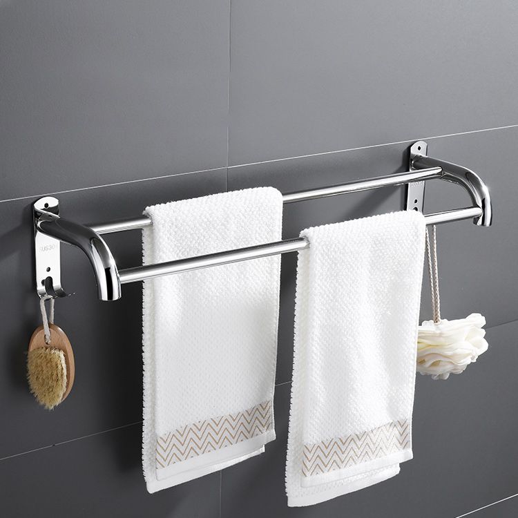 Kalsten | Contemporary bathroom accessory set made of chrome-plated stainless steel with bathrobe hooks/towel rail