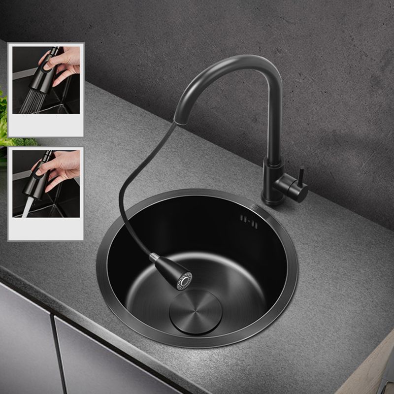 Kalsten | Classic Round Sink Stainless Steel Built-in Sink Non-Slip Round Basin for the Kitchen
