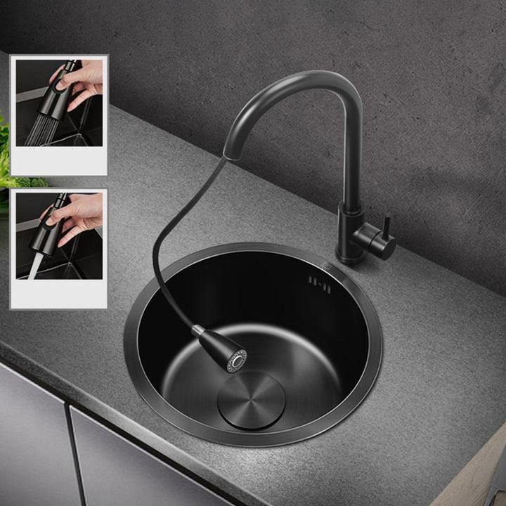 Kalsten | Classic Round Sink Stainless Steel Built-in Sink Non-Slip Round Basin for the Kitchen