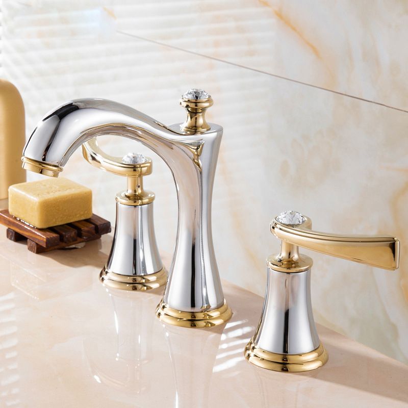 Kalsten | Modern Vessel Faucet Brass 2 Handles Low Arc Vessel Faucet for Home