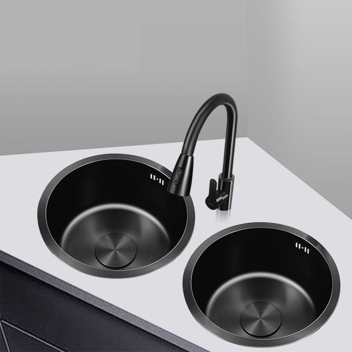 Kalsten | Classic Round Sink Stainless Steel Built-in Sink Non-Slip Round Basin for the Kitchen