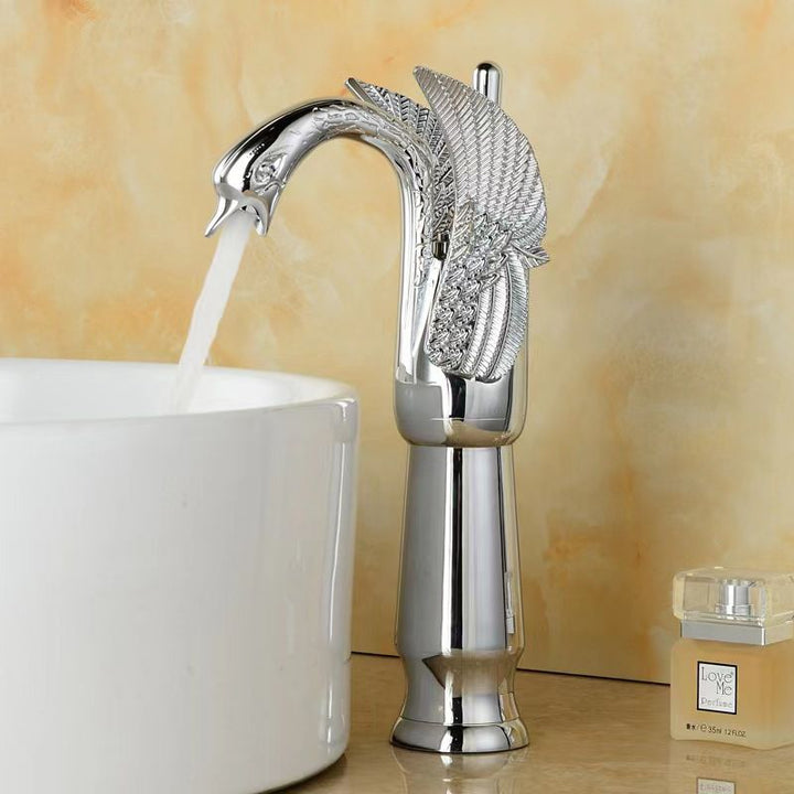 Kalsten | Full brass bathroom sink faucet hot and cold water single lever sink faucet