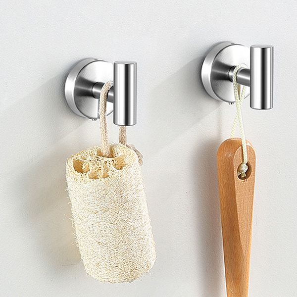 Kalsten | Modern Bathroom Hardware Set in Stainless Steel Brushed Chrome Towel Bar/Ring & Bathrobe Hook