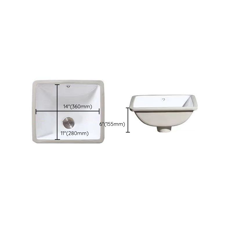 Kalsten | Modern Under-mount Sink Oval Porcelain with Pop-Up Drain Sink