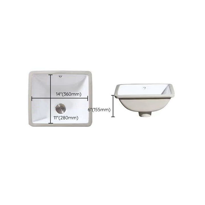 Kalsten | Modern Under-mount Sink Oval Porcelain with Pop-Up Drain Sink