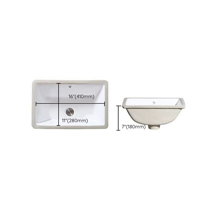 Kalsten | Modern Under-mount Sink Oval Porcelain with Pop-Up Drain Sink