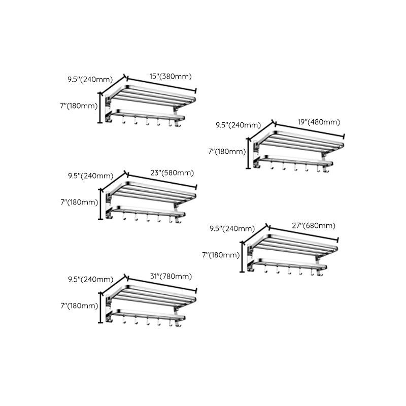 Kalsten | Contemporary bathroom accessory set made of chrome-plated stainless steel with bathrobe hooks/towel rail