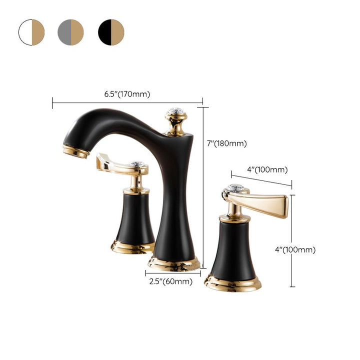 Kalsten | Modern Vessel Faucet Brass 2 Handles Low Arc Vessel Faucet for Home