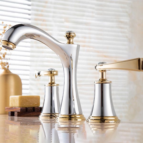 Kalsten | Modern Vessel Faucet Brass 2 Handles Low Arc Vessel Faucet for Home