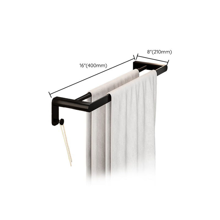 Kalsten | Modern Bathroom Set with Bath Shelf/Towel Holder & Paper Holder Black Bathroom Hardware