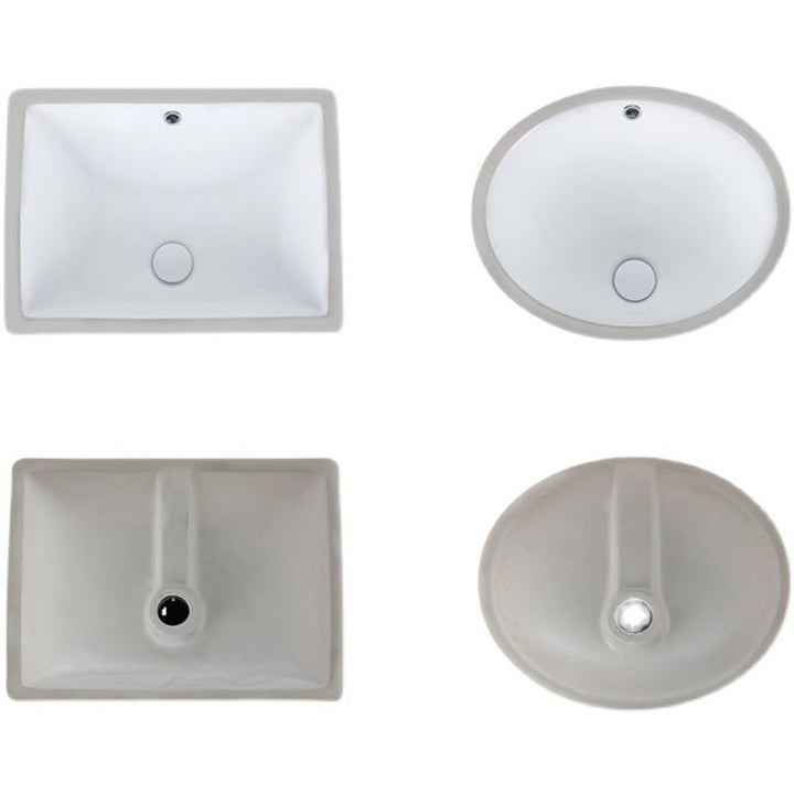 Kalsten | Modern Under-mount Sink Oval Porcelain with Pop-Up Drain Sink