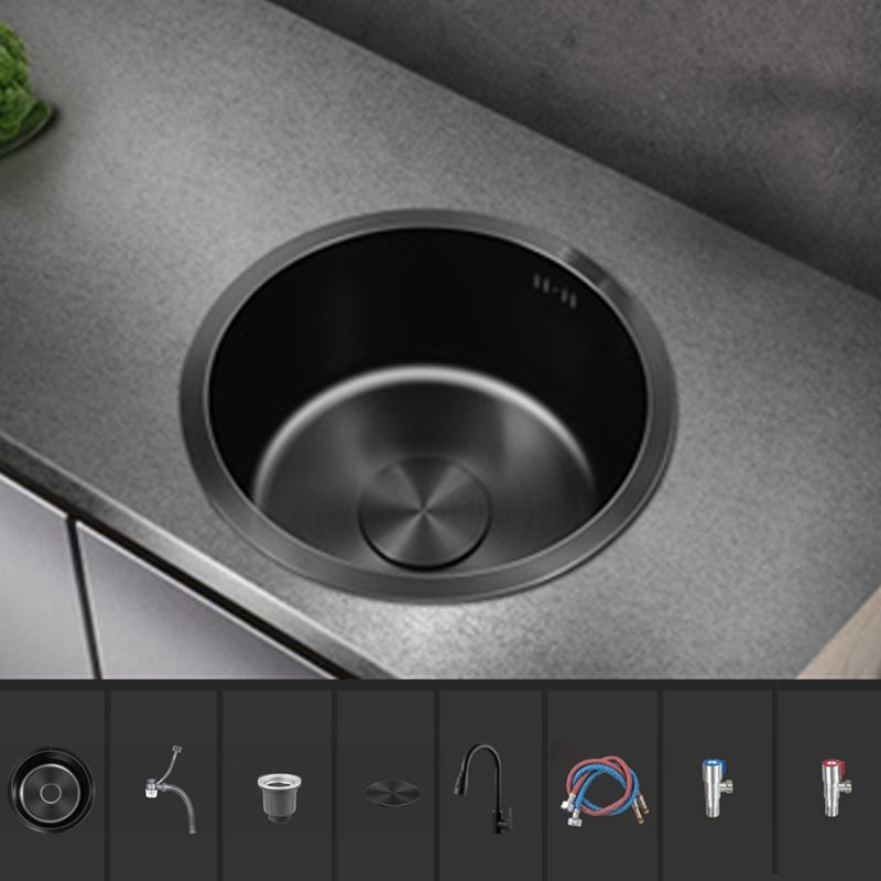 Kalsten | Classic Round Sink Stainless Steel Built-in Sink Non-Slip Round Basin for the Kitchen