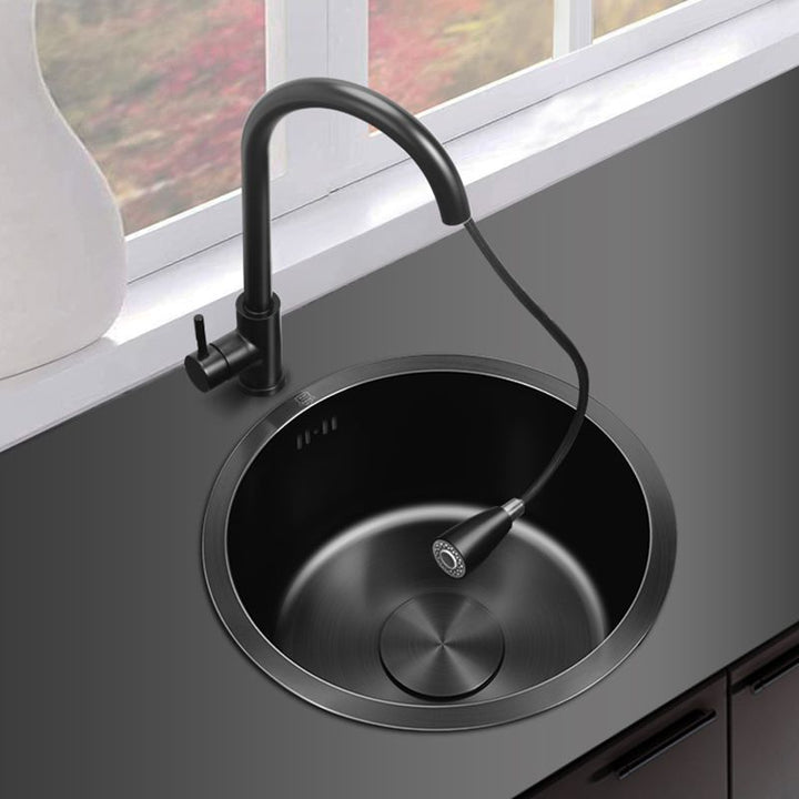 Kalsten | Classic Round Sink Stainless Steel Built-in Sink Non-Slip Round Basin for the Kitchen