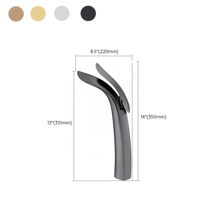 Kalsten | Brass 1-Hole Basin Faucet Lever Handle Sink Faucet Round Modern Faucet for Bathroom
