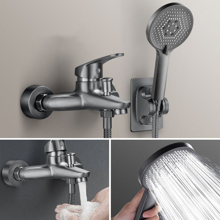 Kalsten | Solid Bathtub Faucet Handheld Shower Hose Lever Handle Wall-Mounted 2 Holes Bathtub Fill Valve