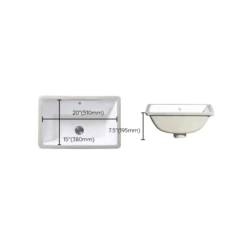 Kalsten | Modern Under-mount Sink Oval Porcelain with Pop-Up Drain Sink