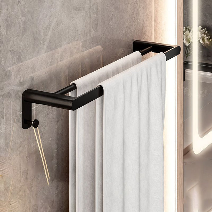 Kalsten | Modern Bathroom Set with Bath Shelf/Towel Holder & Paper Holder Black Bathroom Hardware