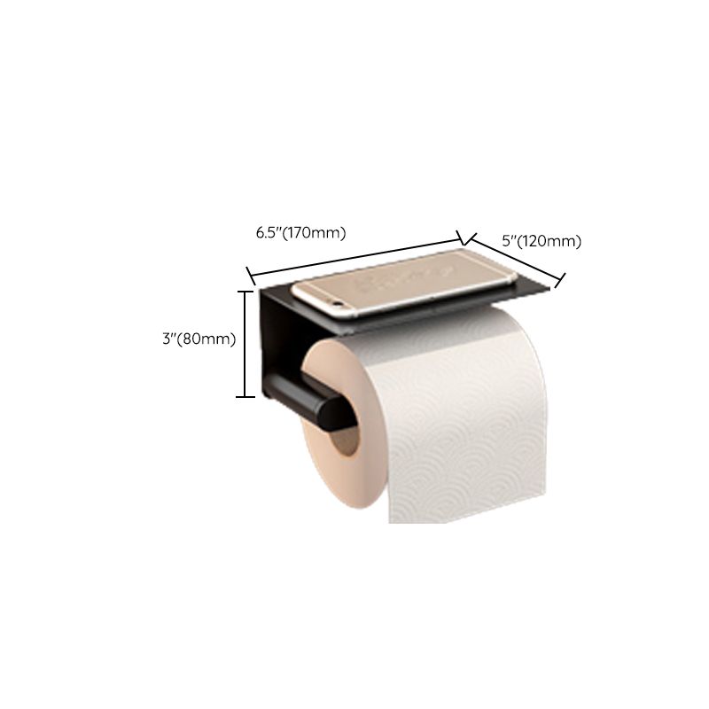 Kalsten | Modern Bathroom Set with Bath Shelf/Towel Holder & Paper Holder Black Bathroom Hardware