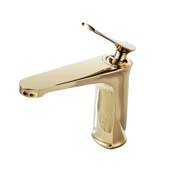 Kalsten | Luxury 1 Handle Sink Bathroom Faucet Round Brass Sink Faucet with Water Hose