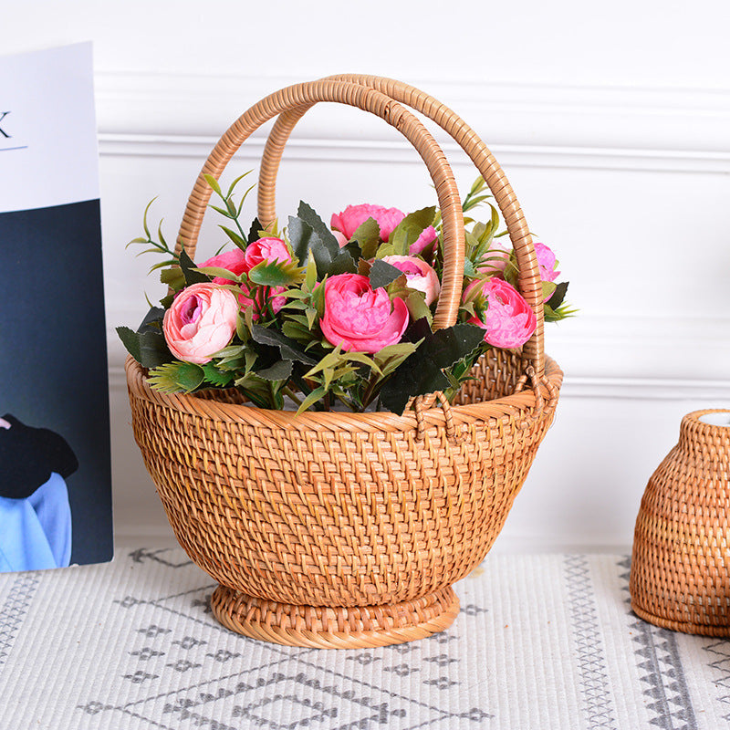 Handcrafted basket with two handles Kalsten