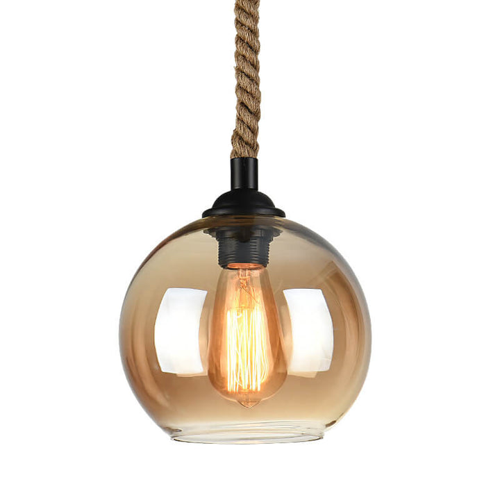 Pendant Light Glass Rope 9.8 in Adjustable Hallway Living Room Bedroom Modern Ceiling Lamp | Kalsten