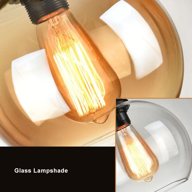 Pendant Light Glass Rope 9.8 in Adjustable Hallway Living Room Bedroom Modern Ceiling Lamp | Kalsten