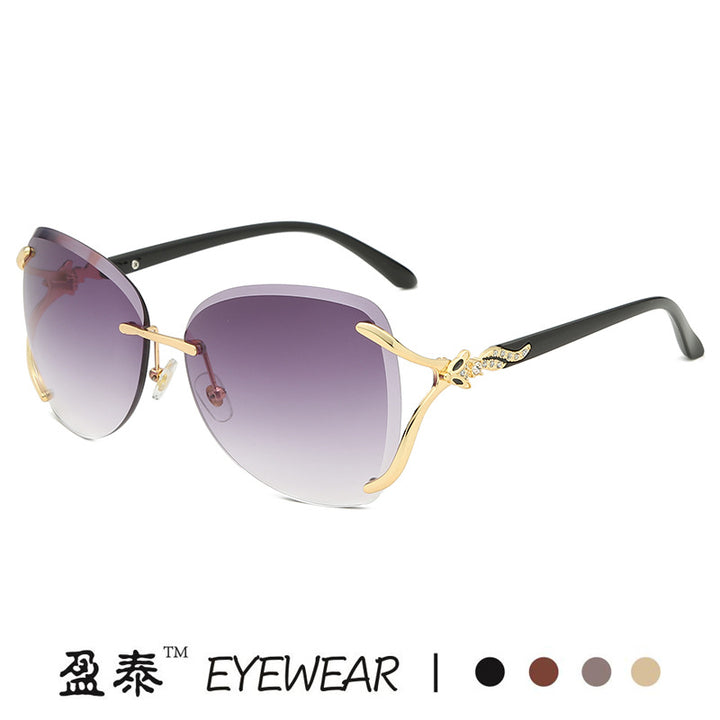 Women's elegant sunglasses with extravagant metal frame and mirrored lenses Kalsten