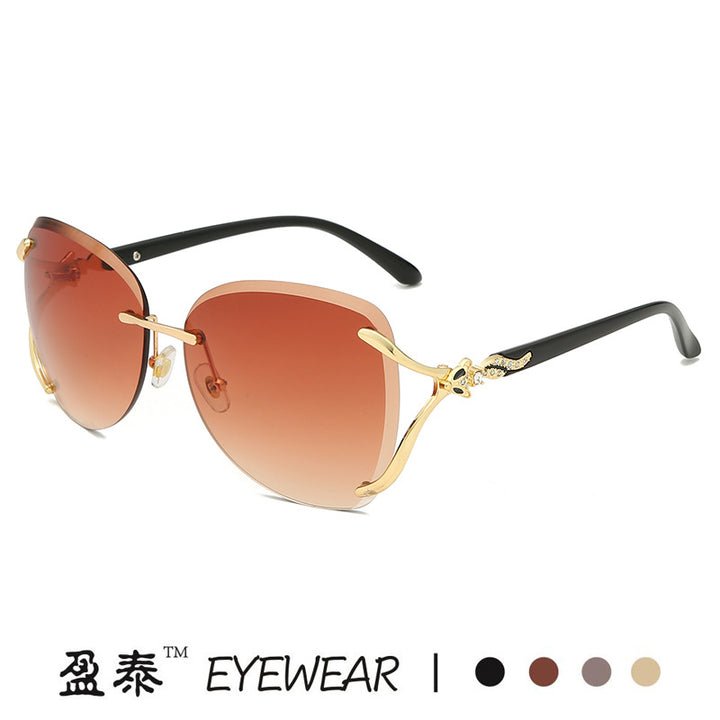 Women's elegant sunglasses with extravagant metal frame and mirrored lenses Kalsten