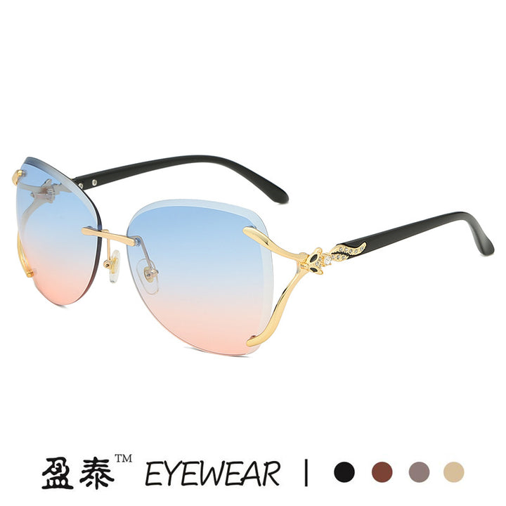 Women's elegant sunglasses with extravagant metal frame and mirrored lenses Kalsten
