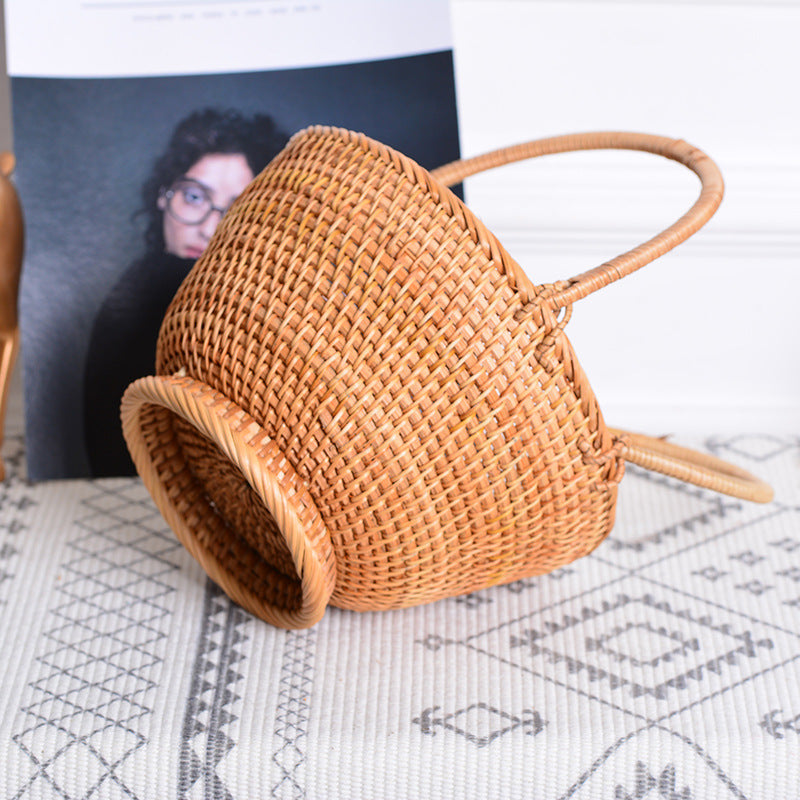 Handcrafted basket with two handles Kalsten