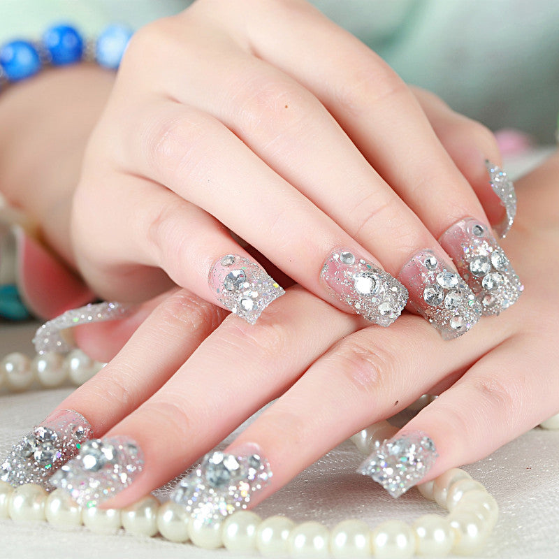 Glamorous Rhinestone-Embellished Press-On Nail Tips