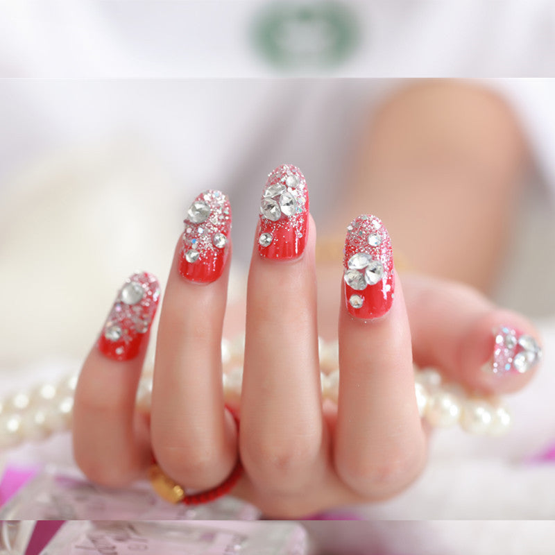 Glamorous Rhinestone-Embellished Press-On Nail Tips