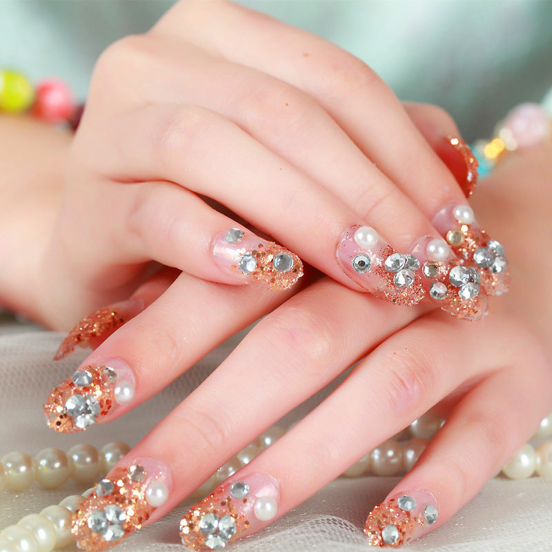 Glamorous Rhinestone-Embellished Press-On Nail Tips