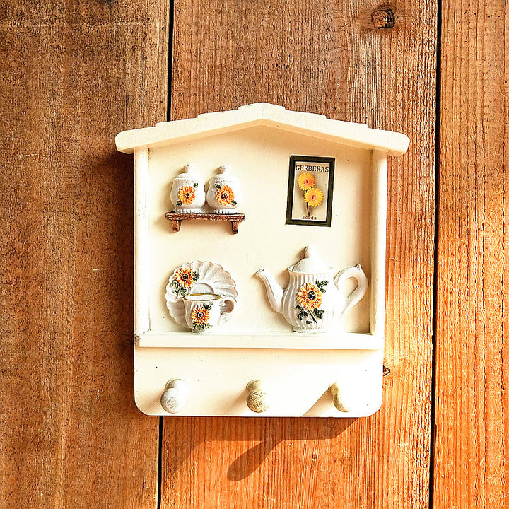 Decorative Wall Hook Rack with Flower Design