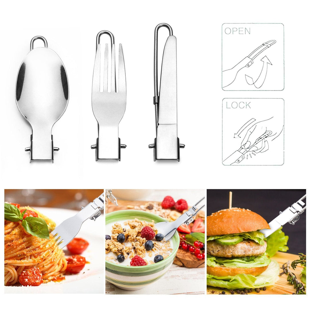 ultralight non-stick anodized aluminum camping cookware set with kettle foldable cutlery and portable stove Kalsten