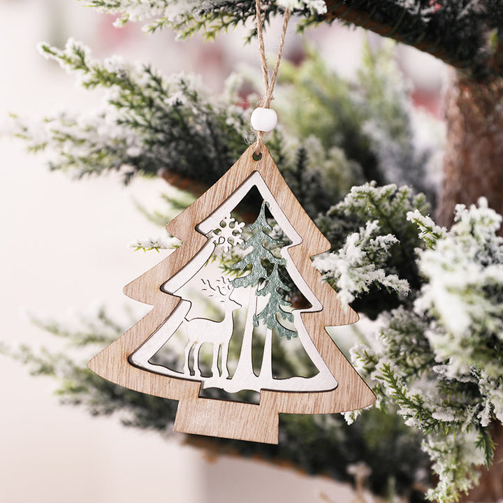 Festive Star-shaped Wooden Ornament