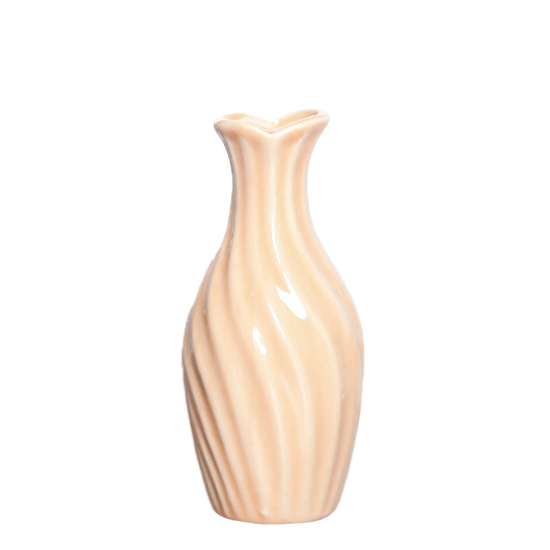 Contemporary Twisted Ceramic Flower Vase Kalsten