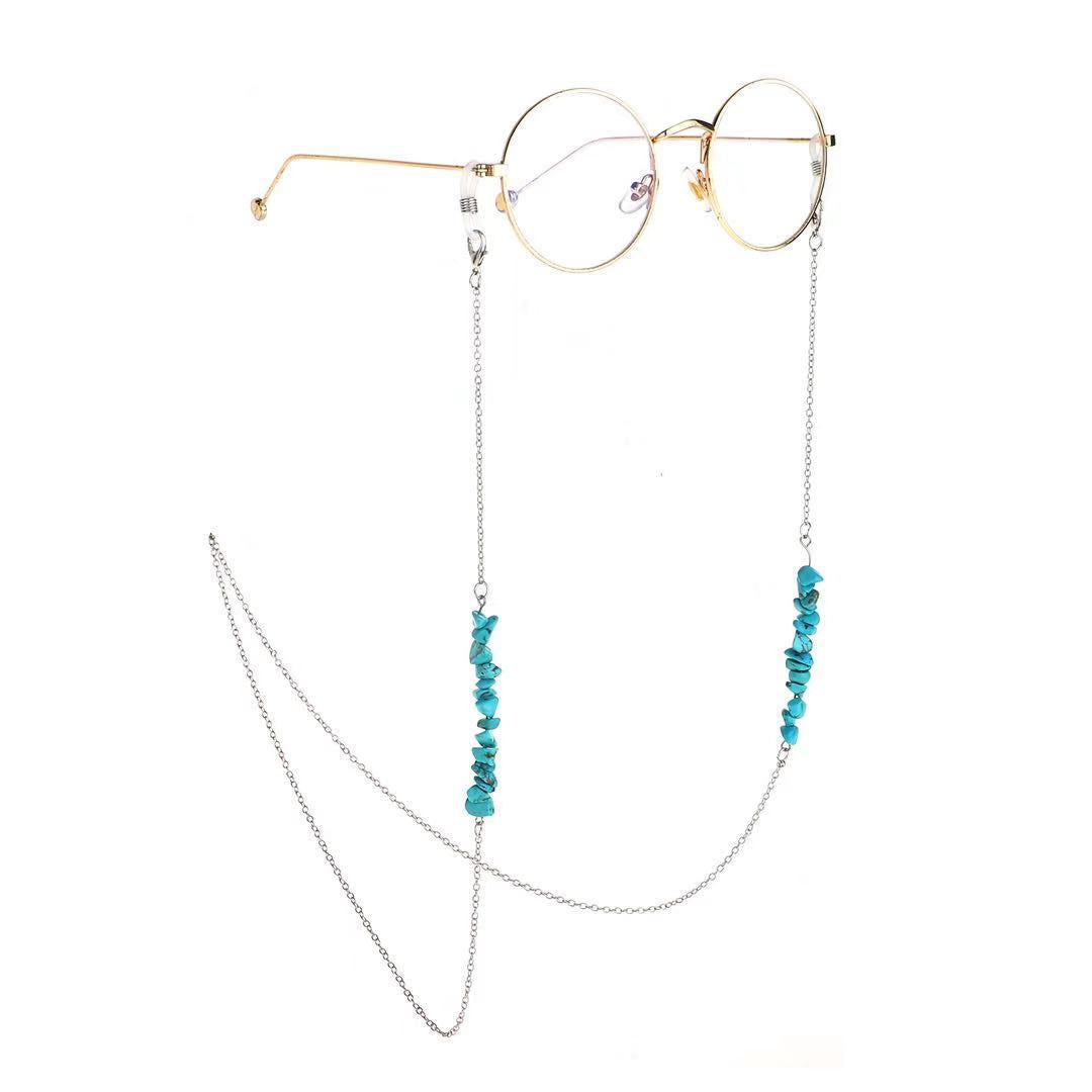 Stylish Eyewear Chain with Natural Stone Accents Kalsten