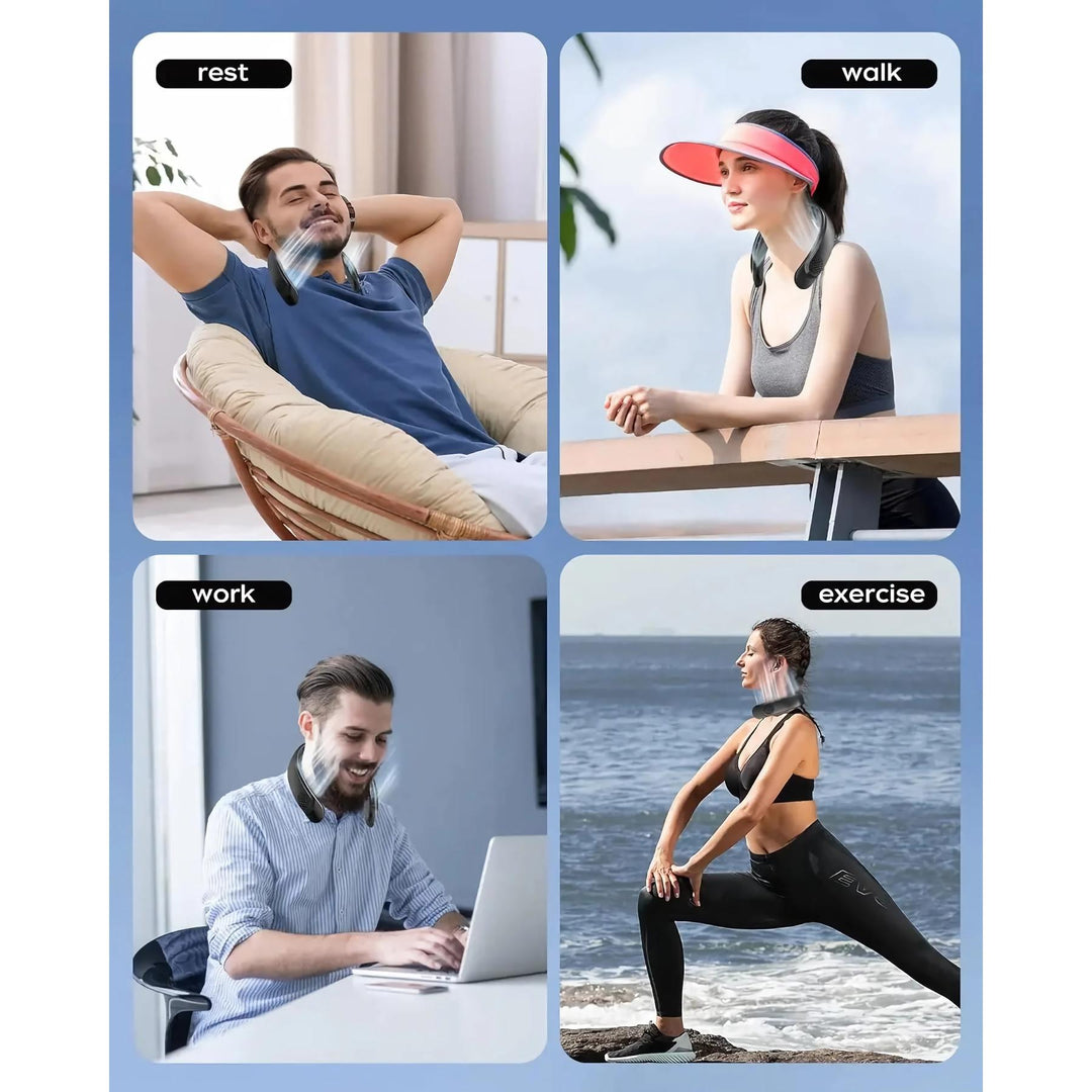 Portable Neck Fan with Rechargeable Cooling for Outdoor Sports | Kalsten