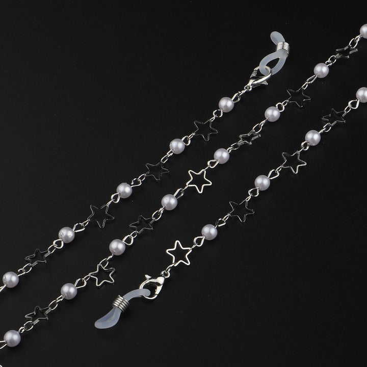 Pearl and Metal Eyewear Holder Chain Kalsten