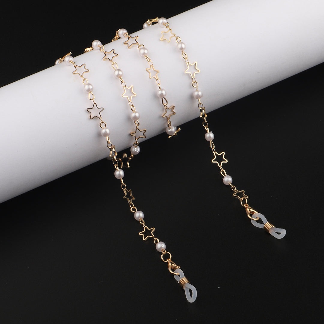 Pearl and Metal Eyewear Holder Chain Kalsten