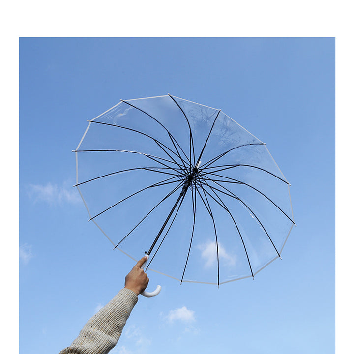 Ladies Transparent Umbrella with Non-Slip Handle and Wind Resistance Kalsten