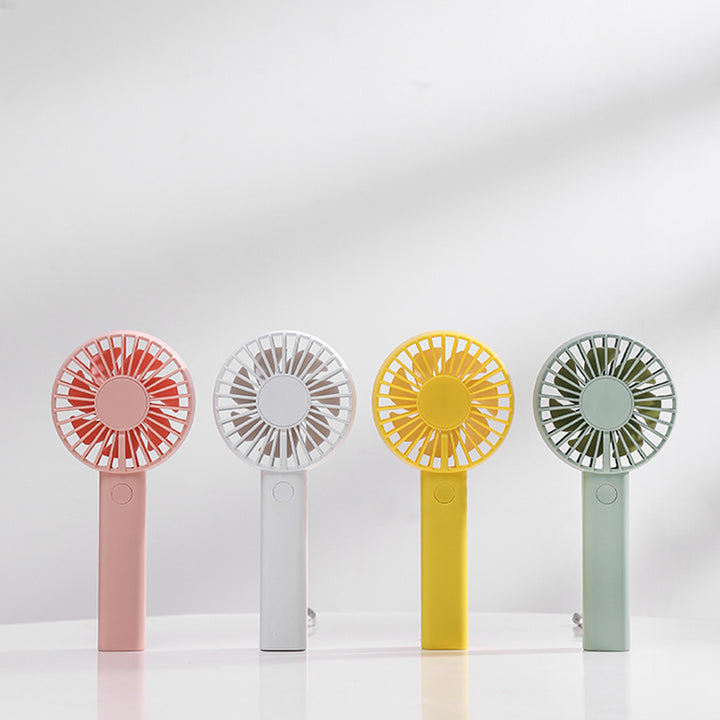Unisex portable battery-operated mini hand fan with one-button operation and protected fan grill Kalsten