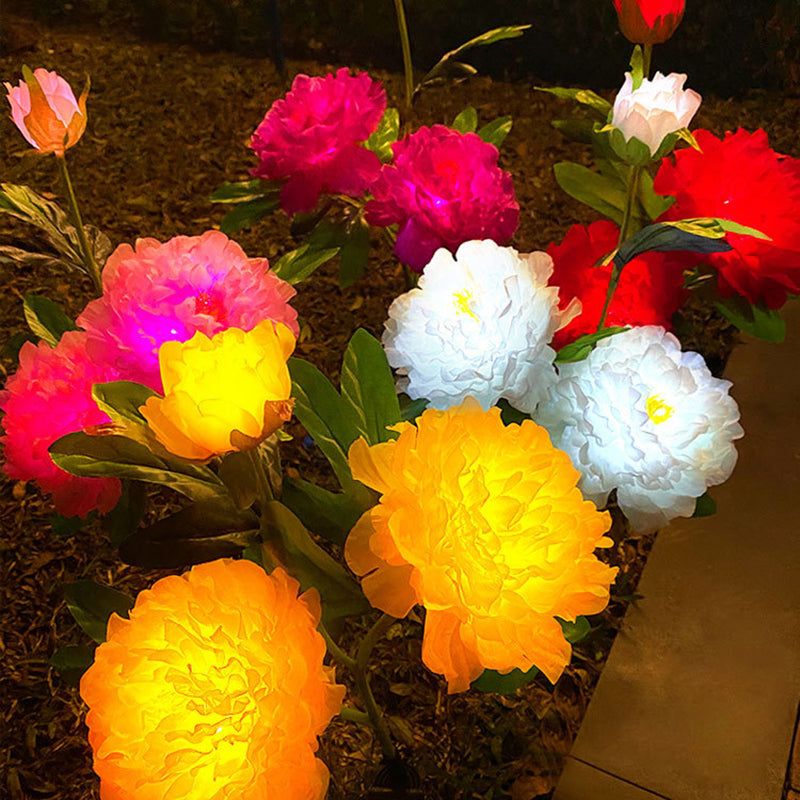 Contemporary Creative Solar Peony Flower LED Waterproof Lawn Landscape Insert Light For Outdoor Patio | Kalsten