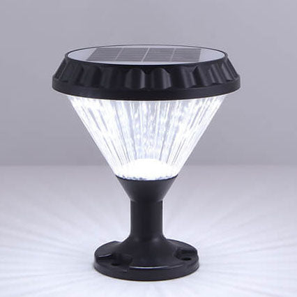 Modern Black Solar Die-Cast Aluminum Glass Outdoor Patio Waterproof Column Head Light | Kalsten