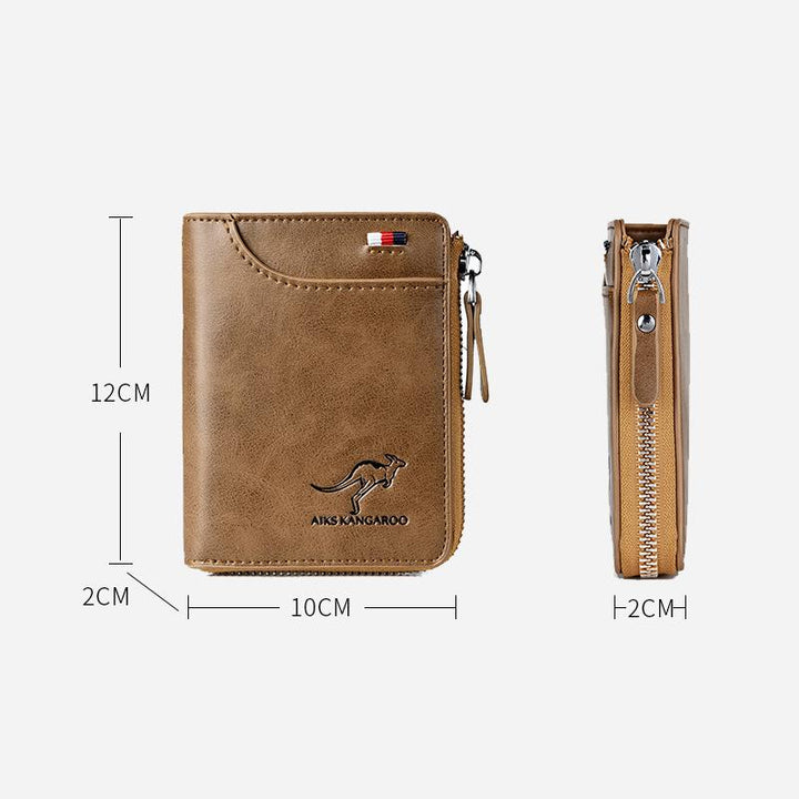 Men’s RFID Leather Zip Wallet