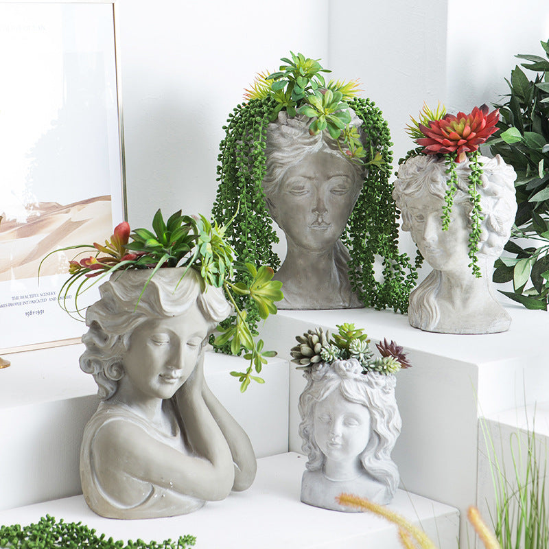 Artistic head sculpture flower pot Kalsten