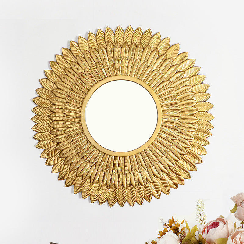Leaf-Themed Decorative Wall Mirror Kalsten